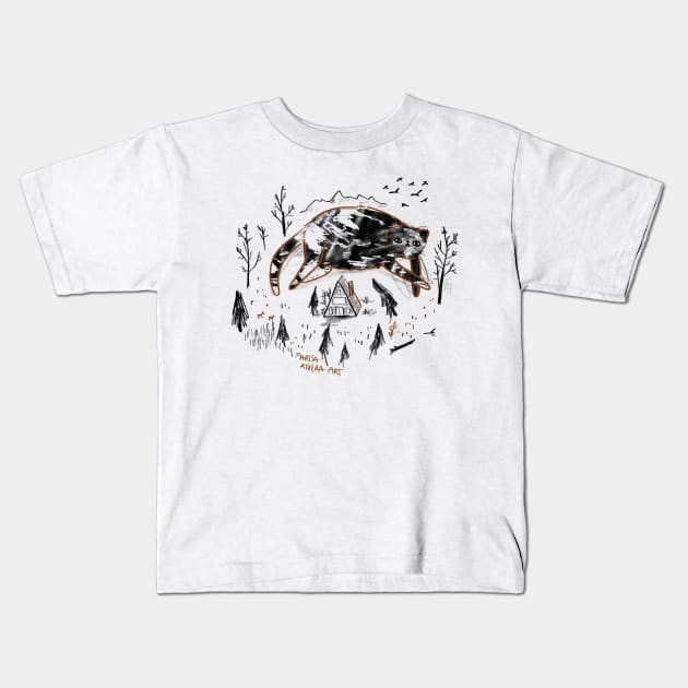 Kitty Dream Land Kids T-Shirt by MarisaRiveraArt